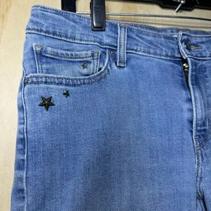 Levis 711 Skinny Embellished‎ Jeans Vintage Soft Blue Wash Star Eyes Zip Fly 31 thumbnail 8
