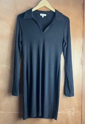 Long sleeve black dress thumbnail 1