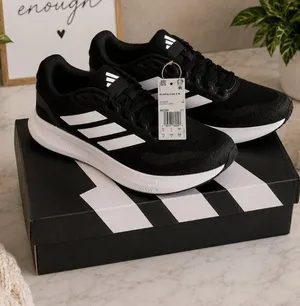 Adidas Runfalcon 5 Women’s 7.5 Black White Cloudfoam Running Shoes NWT thumbnail 1