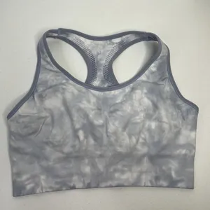 Gianni Bini Size L / XL Sport Bra Grey Tie Dye Seamless Racerback No Padding thumbnail 5