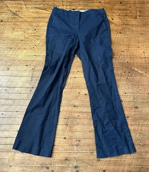 Boden navy blue flat front US6 business casual royalcore slacks thumbnail 1