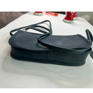 VINTAGE 90's Partners by MERVYNS Navy Blue Leather Front Flap Crossbody Purse thumbnail 5