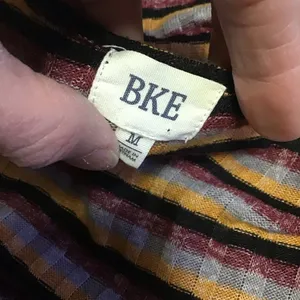BKE Buckle Striped Button Front Top Womens Small Boho Ribbed Long Sleeve Shirt thumbnail 3