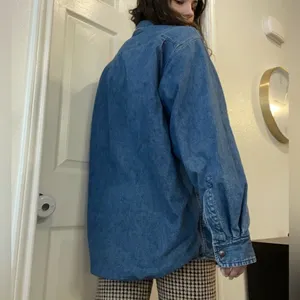 Vintage Orvis Aztec Blanket Lined‎ Denim Chambray Jacket Size Large thumbnail 4