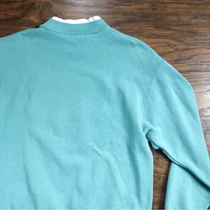 vintage • grandma sweatshirt aqua cotton collared puppies pullover grandmacore thumbnail 8