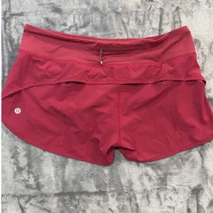 Lululemon Speed Up Shorts Womens Dark Pink Low Rise Running 8 thumbnail 2