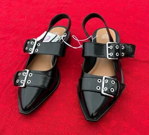 Size 6.5 Peyton Double Buckle black Slingback Flats‎ by wild fable thumbnail 1