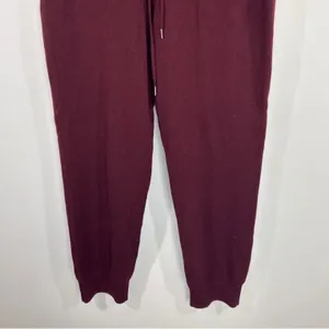 Quince Burgundy 100% Mongolian Cashmere Jogger Sweatpants Women Medium NWT thumbnail 5
