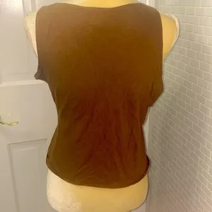 DIMRI hand beaded brown cropped camisole/top. V neckline. Size Medium. Washable. thumbnail 5