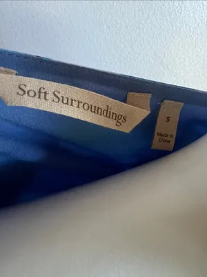 Soft Surroundings Blue Floral Wrap-Style Maxi Dress thumbnail 2