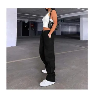 NEW Cargo Pants High Waisted Wide Leg Y2K Streetwear M thumbnail 3