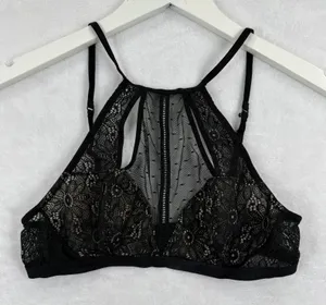 Victoria's Secret Very Sexy Black‎ Floral Lace High Neck Bralette Small thumbnail 1