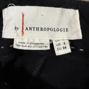 Anthropologie Black Cropped Wide-Leg Pants Size 2 thumbnail 3