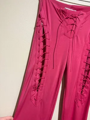 I.AM.GIA Nyx Hot Pink Lace Up Flare Pants thumbnail 7