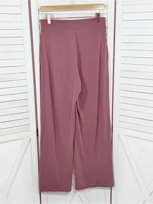 Express Jersey Knit Wide Leg Pants Rose Pink Small High Waist Lounge Athleisure thumbnail 2