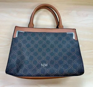 Nine West Black & Brown Signature Top-Handle Satchel thumbnail 1