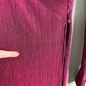 YAS Wrap Dress Womens Medium‎ Wine Maxi Long Sleeve Ribbed V-Neck Slinky Stretch thumbnail 6