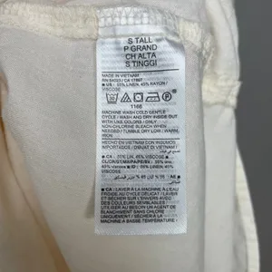 Old Navy Linen Blend Shirt Dress White Women Small Tall Long Sleeve Minimalist thumbnail 13