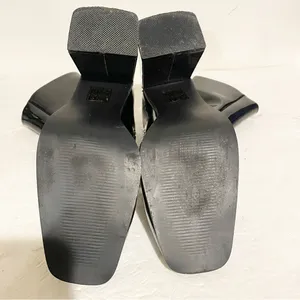 Nasty Gal Size 6 Black Patent Square Toe Flare Heel Boots‎ Zipper Side thumbnail 6