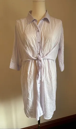 A Pea in the Pod Light Lavender Tie-Front Maternity Dress thumbnail 1