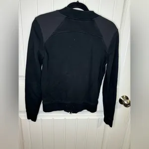 Vince Black Cotton Blend Full Zip Jacket thumbnail 7