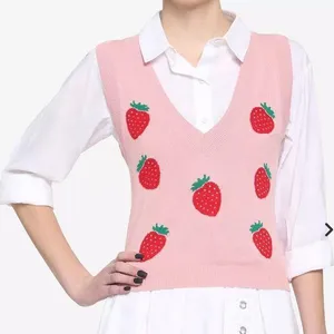 Hot Topic Pink Strawberry Sweater Vest thumbnail 1