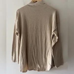 Michael‎ Kors Beige Oatmeal Mock Neck Oversized Sweater thumbnail 4