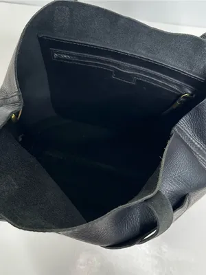 Madewell Black 100% Leather Transport Tote Bag Large 14x12 thumbnail 5