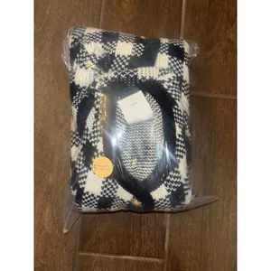 Liz Baker Cardigan L Black White Gingham Check Gold‎ Button Retro Dark Academia thumbnail 9
