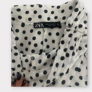 Zara Black and White Polka Dot Ruffle Skort thumbnail 2