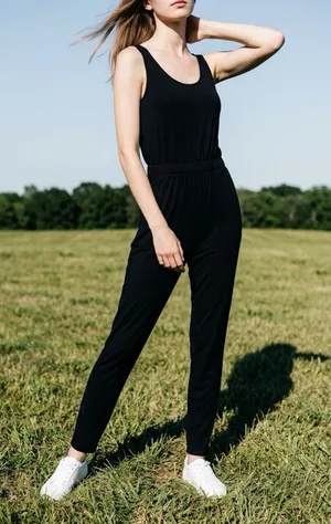 Abercrombie & Fitch Sleeveless Black Womens Jumpsuit XS Scoop Neck Stretch Soft thumbnail 1