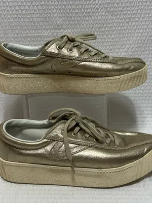 Tretorn Metallic Gold Platform Lace-Up Sneakers - Women's 8 thumbnail 2