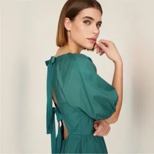 Peter Som X RTR Green Puff Sleeve Dress Size 4 thumbnail 7