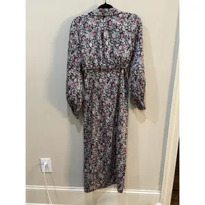 $395 Cinq A Sept Women's Blue Multi Quin Floral Print Long Sleeve Dress‎ Size 2 thumbnail 4