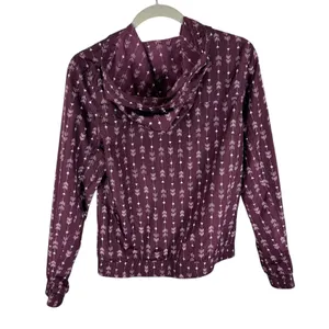 Empyre Burgundy‎ White Arrow Hooded Windbreaker Jacket Medium thumbnail 2