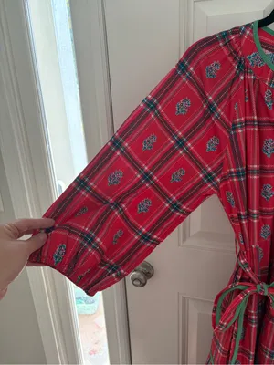 Printfresh Main Street Dress in Nostalgia Plaid Joyful Red Cotton Size Small NWT thumbnail 8