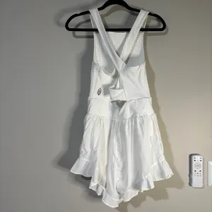 Free People Movement Breathless Shortsie White Textured Sleeveless Romper Size M thumbnail 8