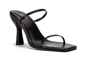 RAYE Rouge Leather Black Slip On Heeled Sandals thumbnail 1