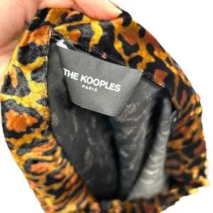 The Kooples Fire Brown Velvet Skirt Leopard Print Front Zipper Size 2 Medium‎ thumbnail 8