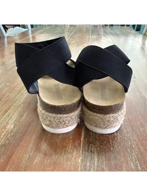 CUSHIONAIRE Mandy Black Elastic Espadrille Platform Sandals - Women’s Size 7 thumbnail 8