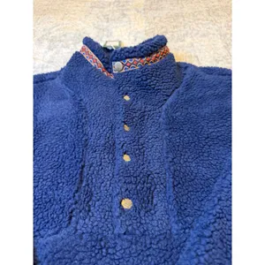 Alpine Design Women Vintage‎ Blue Sherpa Fleece Pullover Sweatshirt XS NWT thumbnail 2