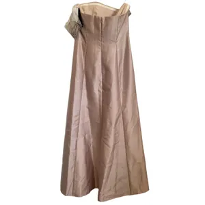 NWT Alfred Sung Strapless Satin Trumpet Gown with‎ Front Slit in Cameo thumbnail 4