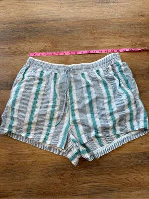 dip Striped Sleep Shorts - Teal & White Women’s L thumbnail 4