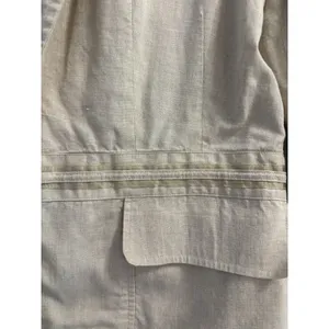 Willi Smith 100% Linen Blazer Size 14 Beige Cream Tailored Jacket Quiet Luxury thumbnail 10