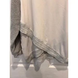 American Eagle Gray Textured Knit Mixed Media Crossover Back Sweater‎ Large thumbnail 5