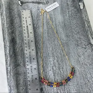 Anna & Ava Multicolor Crystal Fashion Curved Bar‎ Necklace Gold NWT thumbnail 9