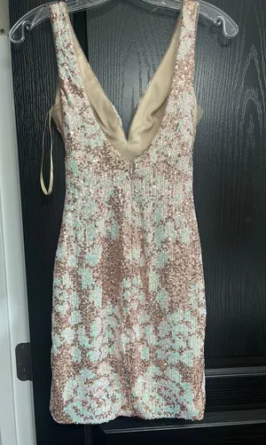 Johnathan Kayne Rose Gold Short Dress thumbnail 4