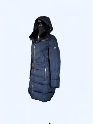 Michael Kors Quiet Luxury Down Puffer Hooded Belted Coat size medium thumbnail 5