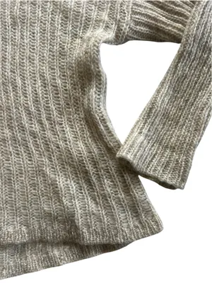 Eileen Fisher Mohair Knit Wide Mock Turtleneck Oversized Sweater Sz S Lagenlook thumbnail 4