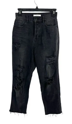 Pacsun high rise straight black cut off‎ jeans thumbnail 1